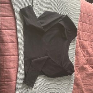 Aerie Black OFFLINE Long Sleeve Open Back Top